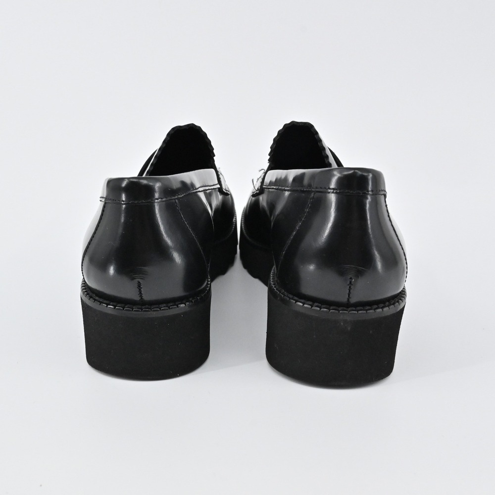 Donald J Pliner Platform Penny Loafers Womens Size 6.5 Black Leather Lug Sole‎ - Picture 4 of 10
